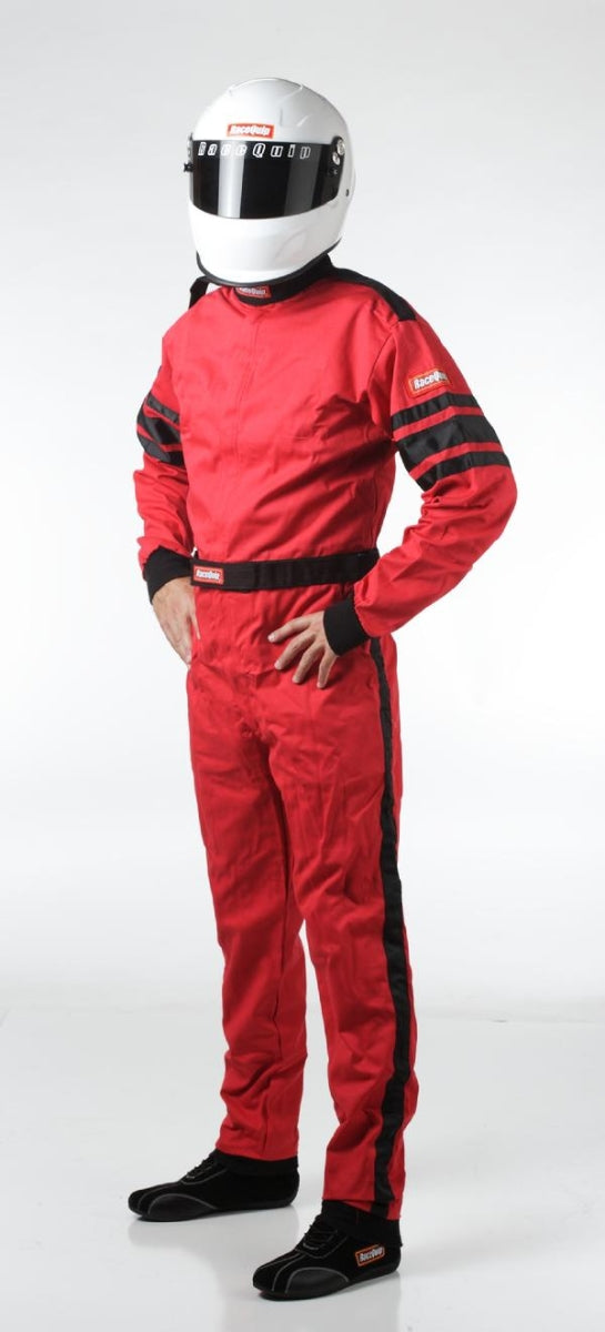 RaceQuip 110013 110 Series Pyrovatex SFI-1 Single Layer Suits, Red